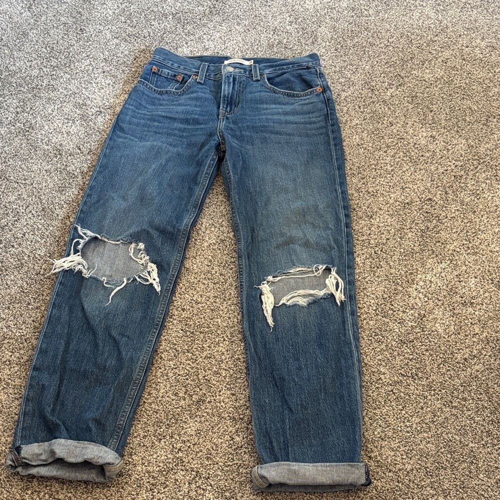 Stylish Blue Boyfriend Jeans